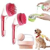 3-teiliges Haustier-Badebürsten-Set, Haustier-Hundebadebürste mit Seifenspender, Hundebade-/Duschbürste, Hundepflege-Massagebürste für Lang- und Kurzhaarpflege Hundewaschbürste