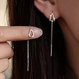 Atentuyi Cz Einfädler Ohrringe Lange Kette Kette Quaste Baumeln Tropfen Schmuck Für Frauen Und Mädchen