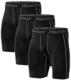 Roadbox 3er Pack Herren Kompressionsshorts, Schnelltrocknendes Baselayer Unterhose Tights Kurz Hose Laufunterwäsche XXL 3er Pack: Schwarz, Schwarz, Schwarz