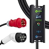 Milivolt Mobile Wallbox mit Ladekabel Elektroauto Typ 2 mit CEE Stecker (11kW, 16A, 7m) - Tragbares Ladekabel E-Auto & Ladestation für unterwegs - EVCharger/Ladegerät mit Tragetasche