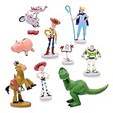 Disney Store Offizielles Toy Story Deluxe Figuren-Spielset, 9-tlg., Actionfiguren Set Enthält Woody, Buzz Lightyear, Jessie, BO Peep, Forky und Mehr