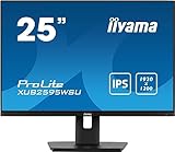 iiyama Prolite XUB2595WSU-B5 63,36cm 25' IPS LED-Monitor 16:10 VGA HDMI DP USB2.0 Slim-Line Höhenverstellung Pivot schwarz