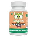 Hagebutten Kapseln - hochdosiert - 500 mg Extrakt (10:1) - Qualität aus Deutschland - ohne Zusätze - vegan - laborgeprüft - Vitamineule®