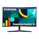 Samsung S36GD Essential Curved Monitor 27 Zoll, PC-Bildschirm mit VA-Panel, Full HD-Auflösung, 4 ms Reaktionszeit, Bildwiederholrate 100 Hz, Eco Saving Plus, Flicker Free, Schwarz, S27D366GAU