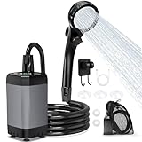 ShinePick Tragbare Campingdusche, wiederaufladbar, 3000 mAh, mit intelligentem LED-Display, 3 Duschmodi, wasserdicht IPX7, geeignet für Camping, Outdoor, Auto und Haustiere