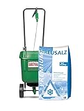 SUBSTRAL EasyGreen Universal-Schleuderstreuer + Hamann Premium Streusalz 25 kg