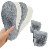 2 Paar Warm halten einlegesohlen herren, schuheinlagen winter, Plüsch und verdickt wolleeinlagen, Winter Kaninchenfell-Imitat schuhsohlen einlagen für Damen- und Herrenschuhe (37)