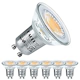 EACLL GU10 LED Warmweiss 3,5W Ersetzt 50W Halogenlampe, 6er-Pack. 385 Lumen 2700K Leuchtmittel, Abstrahlwinkel 360° Energiesparlampe, Nicht Dimmbar Reflektorlampen, AC 230V Flimmerfrei Strahler