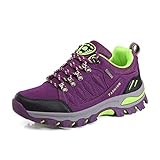 WOWEI Wanderstiefel Wanderschuhe wasserdichte Outdoor Sportlich Gleitsicher Bequem Leicht Bergstiefel Trekking Schuhe Damen Herren Wanderhalbschuhe, Purple, 38 EU