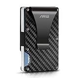 ARW Slim Wallet mit RFID-Schutz, Kartenetui Herren,Metall Geldbörse mit Geldklammer,Geldbeutel Carbon