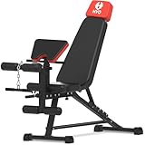 HVO Schrägbank Hantelbank Verstellbar Trainingsbank: Fitnessbank Geräte mit Beincurler für Zuhause Bankdrücken Bank Bench Press Sportbank Home Gym Equipment Weight Bench