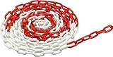 Connex Absperrkette 5 m x 6 mm - rot / weiß - UV-beständig & frostresistent - Für den dauerhaften Außeneinsatz - Aus Polyethylen / Gliederkette / Baustellensicherung / Absperrungskette / 4520050