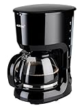 Korona 10330 Kaffeemaschine | Schwarz | Glaskanne | 10 Tassen Filterkaffee | 1,25 Liter | 750 Watt | Warmhalteplatte | Abschaltautomatik | Anti-Tropf-Funktion