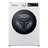 LG F4WN3098M, Energieklasse A, Frontlader-Waschmaschine 9 Kg, 1400 U/Min, Heißwaschprogramm, Schnellprogramme, Außentür aus Sicherheitsglas, 60 x 84,5 x 58,2 cm, Weiß