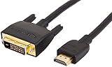 Amazon Basics HDMI A -zu-DVI-Adapterkabel, 1.8 m, Nicht für den Anschluss an SCART- oder VGA-Anschlüsse, Schwarz