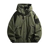 Dünner Windbreaker für Herren, mit mehreren Taschen, leichte Softshell-Jacke, Regenmantel, Outdoor, Wandern, Reisen, Windbreaker, langärmelig, Cargo-Outwear, Mantel, Outdoor-Top, grün, 4XL
