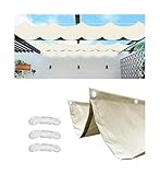 Sonnensegel Einziehbares 1x3M(BxL) Verstellbar Sonnensegel Welle Aufrollbar Segeltuch Markise Wasserdicht Sonnenschutz UV-Schutz für Outdoor Pergola Garten Balkon Terrasse Creme
