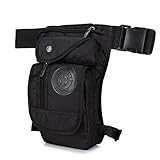 Xieben Multifunktion Nylon Beintasche Hüfttasche Leg Bag Gürtel Taille Tasche Gürteltasche Motorrad Fahrradfahren Radfahren Reisen Outdoor Sports Tactical Military Jagd Wandern Camping, Schwarz