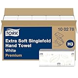 Tork extra weiche Zickzack Papierhandtücher Premium 100278 - H3 Falthandtücher für Zickzack Papierhandtuchspender - besonders saugfähig, 2-lagig, weiß - 15 x 200 Tücher