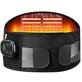 Wärmegürtel Rücken mit APP und Knopfdruck, 5000mAh Akku Kabellos Heizgürtel mit 7 Wärmestufen & 7 Stufiger Vibrationsmodus, Rückenbandage Heizkissen für Rücken Lenden mit Abschaltautomatik