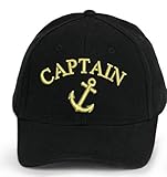 4sold Kapitänsmütze Cap Captain Ancient Mariner, Captain Cabin Baseballmütze Inschrift Schriftzug Schwarz Weiß rot Weiss Army Military Baseballmütze Security (Anchor Captain)