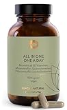 SUNDAY NATURAL® Multivitamin Komplex - All in One – Premium Rundum-Versorgung mit nur 1 Kapsel: 30 A-Z Vitamine, Mikronährstoffe – 90 vegane Vitamin Kapseln - Laborgeprüft und Ohne unnötige Zusätze