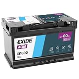 Exide EK800 AGM Starter-Batterie Start-Stop 12V 80Ah 800A