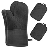 MILcea Ofenhandschuhe Topflappen Topfhandschuhe 4er Set -...