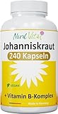 NEU! Johanniskraut Extrakt – 5000 mg pro Tagesdosis – 15:1 Extrakt - 240 Kapseln - HOCHDOSIERT – mit Vitaminen B1, B3, B5, B6, B9 und B12 – St. Johns Wort – in Deutschland hergestellt – Vegan