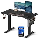 SONGMICS Höhenverstellbarer Schreibtisch elektrisch, 120 x 60 cm, Verstellbarer Tisch, Memory-Funktion für 4 Höhen, für Büro, tintenschwarz LSD132B01