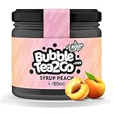 BubbleTea2Go - Peach Bubble Tea Sirup 80ml - Vegan, Halal, Natürliches Boba Tea Getränkesirup, Frucht Sirup für Wasser, Slushies, Sodastream, Smoothie, Eiskaffee & mehr