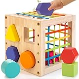 Winique Formsortier-Holzspielzeug ab 1 Jahr, Montessori sensorisches Spielzeug, Babyblöcke, Feinmotorik Sortierspiele für frühes Lernen, Geschenk für Kleinkinder Jungen Mädchen ab 12 Monate