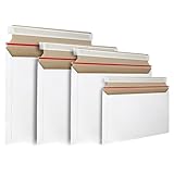Versandtaschen aus weißem Karton mit Selbstklebend - Größe C5+ 250x160 mm + Pappe 40 mm - Leicht 22g - Packung mit 25 Stück - In kleinen und großen Größen erhältlich