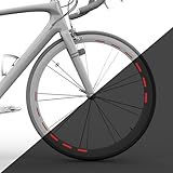 JUNIWORDS DEMONSKIN Fahrrad-Reflektorenaufkleber, Mountainbike, (70 x 11 mm 60 Stück) Trekkingrad (70 x 8 mm 78 Stück), Classic- oder Wabenmuster (Wabenmuster, Rot, Trekkingrad (70 x 8 mm 72 Stück))