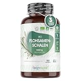 Bio Flohsamenschalen 1400mg gemahlen - 180 Präbiotika Kapseln - Indische Flohsamen - Probiotika für 3 Monate - Ballaststoffe - Psyllium Husk - Fiber Supplement - Flohsamenschalenpulver - WeightWorld