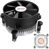 Akasa CPU Kühler mit 92mm PWM gesteuert Lüfter, Prozessorlüfter für PC und Computer, Kühlkörper mit Kupferkern, TDP 115W, für Intel LGA775, LGA 1150 1151 1155 1156, LGA1200, AK-959CU