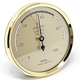 Fischer 150MS - Synthetic-Hygrometer - 68mm Luftfeuchtigkeitsmesser mit messing-farbenem Kunststoffgehäuse Made in Germany