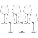 Leonardo Brunelli Burgunder-Gläser 6er Set, spülmaschinenfeste Rotwein-Kelche, Wein-Glas mit gezogenem Stiel, Wein Kelchgläser-Set, 770 ml, 066412