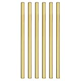 sourcing map 6 wiederverwendbare Metall-Trinkhalme, 24,1 cm Edelstahl-Trinkhalme für Milchshake, Bubble Tea, kalte Getränke (1,3 cm breit, gerade, goldfarben)