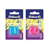 Pelikan 700429 Doppeldosenanspitzer Flower, 1 Stück, farbig sortiert - keine Farbauswahl möglich!