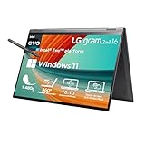 2023 LG Gram 16 Zoll Ultralight 2-in-1 Convertible Notebook & Tablet - 1.480g Intel Core i7 (16GB RAM, 1TB SSD, 16:10 IPS LCD Display mit Pen Touch, Thunderbolt 4, Win 11 Home, Mirametrix) - Schwarz