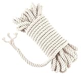 Fhioevt Baumwollkordel 8mm x 20 m Baumwollseil Dicke Kordel Macrame Cord Baumwollschnur Makramee Garn 8mm für DIY Handwerk Basteln Wand Aufhängung Strickarbeiten (Beige)