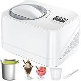 Acmeenjoy Eismaschine mit Kompressor 1L, Eismaschine Selbstkühlend mit Entnehmbarem Eisbehälter, inkl. Rezeptheft