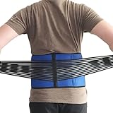 S-6XL Lordosenstütze, orthopädische Kompressionsorthese für den unteren Rücken, Taillen- und Hüftstützgürtel zur Schmerzlinderung bei Ischias und Bandscheibenvorfall, geeignet für (Schwarz+Blau-M)