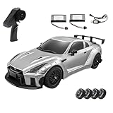 NULA MN-268 RC Drift Auto mit Gyro, 20 KM/H 2,4 GHz RWD Ferngesteuertes Rennauto mit Zwei Geschwindigkeitsmodi & LED-Leuchten Ersatzreifen Mini-Drift-Fahrzeug für Erwachsene Jugendliche