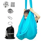 Therapieschaukel Kinder, Indoor Therapie Schaukel, Therapeutische hängematte Elastisch Cuddle Hammock, Ideal für Yoga, Sensorische Integration, ADHS, Asperger, Autismustherapie(Himmelblau, 150x280cm)