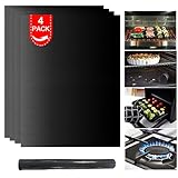 Lifhety 4 Stück Dauerbackfolie für Backofen, 44x30cm Antihaft Backmatte, Wiederverwendbar Backofenmatte für Den Boden des Ofens für Gas, Elektro und Ventilator Unterstützte Ofeneinlagen