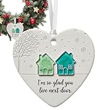 Dekoration aus Keramik, Weihnachtsbaum, Ornamente, Liebesherz, Andenken, künstlerisch, zum Aufhängen, für Winterpartys, Frauen, Mädchen, Erwachsene, Studenten, Teenager