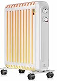 KESSER® Ölradiator energiesparend 2500W | Thermostat, Schnell Heizlüfter | Elektroheizung ölgefüllt + 3 Heizstufen, Schutzgehäuse, 360° Rollen | Konvektor Heizung elektrisch | Electric Heater, Weiß