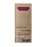520 Bestecktaschen Serviettentaschen Sacchettos Hartpapier 85x200mm Havanna braun 'Guten Appetit' inklusive Serviette Bordeaux 40x40cm 2lg